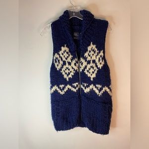 American Eagle Blue  Cowichan Zip Sweater Vest Women’s  Medium